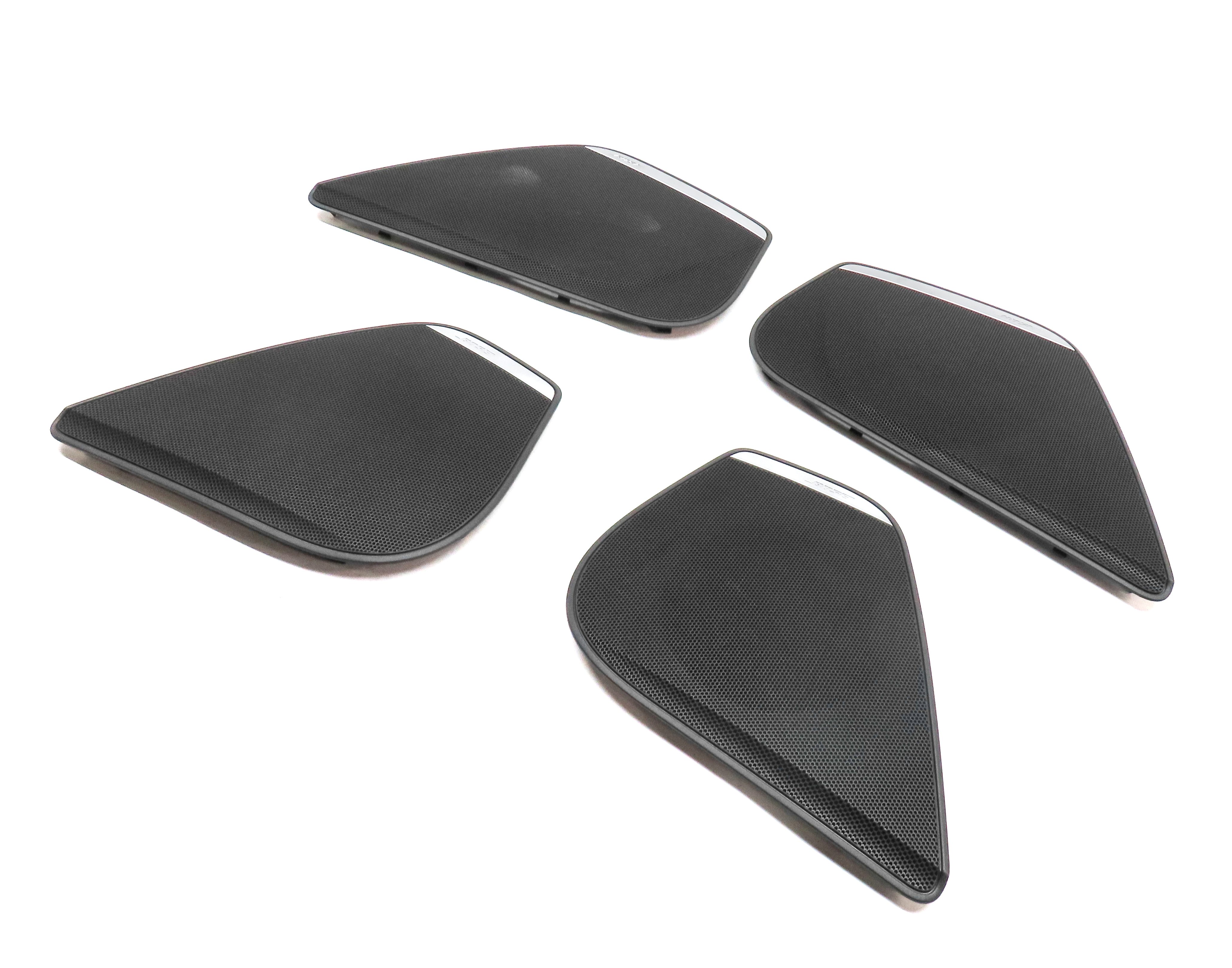 2015 AUDI A6 (C7) BOSE SPEAKER GRILLE TRIM COVER SET/ 4 (BLACK & SILVER) — exact item pictured
